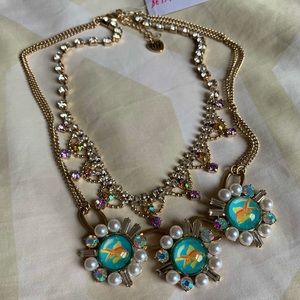 Betsey Johnson “granny chic” double necklace